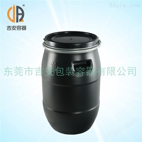 30L升塑料化工桶 30kg公斤包装桶 铁箍黑色圆桶 *